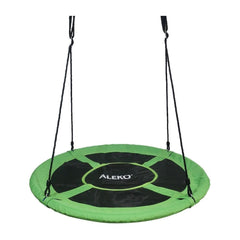 Aleko Swing 47 Inches Green Outdoor Saucer Platform Swing with Adjustable Hanging Ropes by Aleko 703980260388 SC02-AP  Platform Swing  Adjustable Hanging Ropes - 47 Inches - Green by Aleko