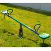 Image of Aleko Swings & Play Sets Outdoor Sturdy Child 360-Degree Spinning Seesaw Play Set Green by Aleko 703980252345 BSW06-AP Outdoor Sturdy Child 360-Degree Spinning Seesaw Play Set Green Aleko