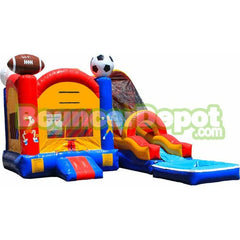 14'H Sport Arena Inflatable Combo Jumper With Pool by Bouncer Depot