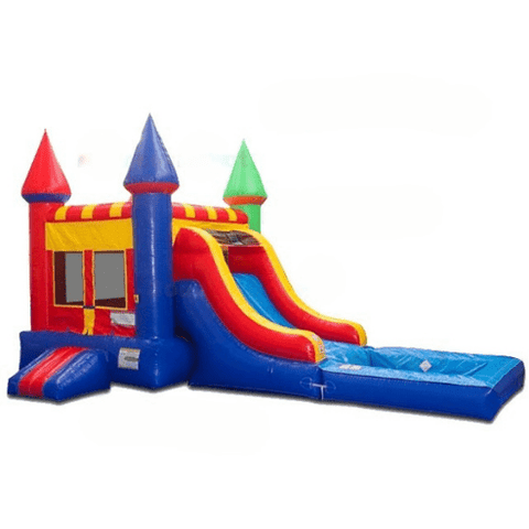 Bouncer Depot Commercial Bouncers 15 Feet Compact Rainbow Castle Jumper with Pool by Bouncer Depot 15 Feet Bright Wet n Dry Compact Castle Combo Jump House by Bouncer Depot SKU# MC026P