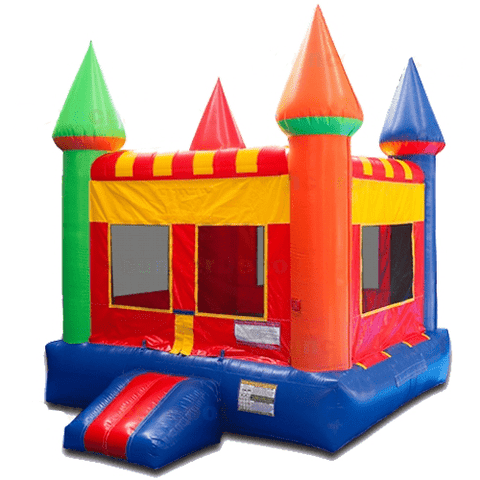 15'H Rainbow Castle Moon Bounce by Bouncer Depot Inflatable SKU #1019