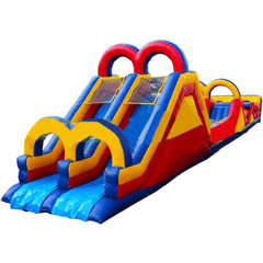  18'H Double Lane Rainbow Bounce Obstacle Course SKU # 4022D