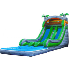 18'H Double Lane Marble Gray Water Slide by Bouncer Depot SKU# 2124