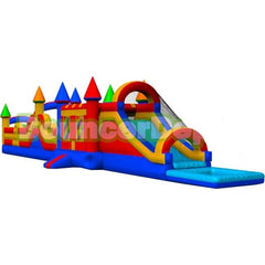 14'H Rainbow Castle Obstacle Bounce House by Bouncer Depot