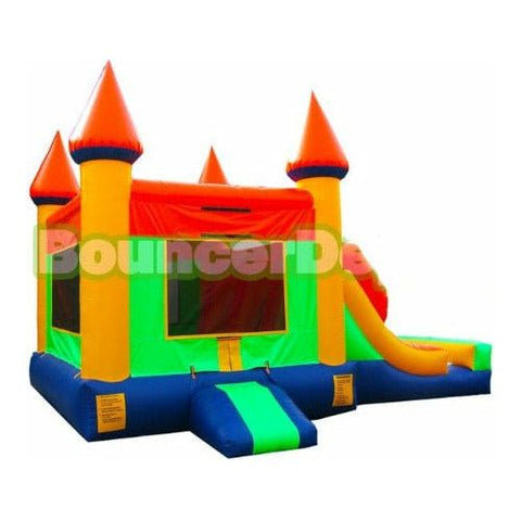 15'H Double Lane Compact Castle Inflatable Combo Jumper by Bouncer Depot