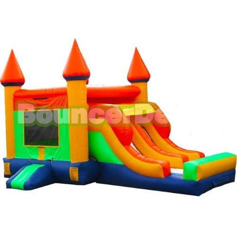 15'H Double Lane Compact Castle Inflatable Combo Jumper by Bouncer Depot