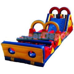 18'H Double Lane Rainbow Bounce Obstacle Course by Bouncer Depot