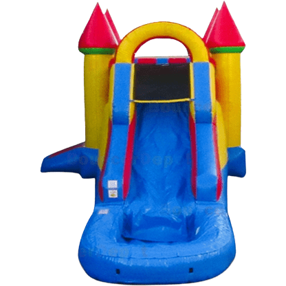 Bouncer Depot Water Parks & Slides 15'H Bright Wet n Dry Compact Castle Combo Jump House by Bouncer Depot 781880295204 MC026P 15'H Bright Wet Dry Compact Castle Combo Jump House Bouncer Depot 