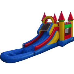 15'H Bright Wet n Dry Compact Castle Combo Jump House by Bouncer Depot