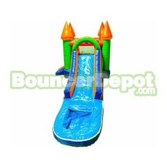 15'H Wet Dry Castle Combo Bounce House by Bouncer Depot