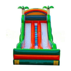 18 Ft Double Lane Tropical Slide And Slip by Bouncer Depot