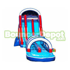 22'H Double Lane American Slide by Bouncer Depot