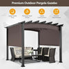Image of 10 x 10 Feet Patio Pergola Gazebo Sun Shade Shelter with Retractable Canopy by Costway