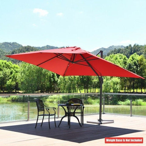 Costway Canopies & Gazebos 10 x 13 Rectangular Cantilever Umbrella with 360° Rotation Function by Costway 10x13 Rectangular Cantilever Umbrella 360°Rotate Costway SKU#78512690