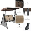 Image of Costway Canopies & Gazebos 2 Seat Patio Porch Swing with Adjustable Canopy Storage Pockets by Costway 781880249566 90245683 2 Seat Patio Porch Swing w/Adjustable Canopy Storage Pockets Costway