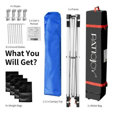 6.6 Feet x 6.6 Feet Outdoor Pop Up Camping Canopy Tent with Roller Bag by Costway