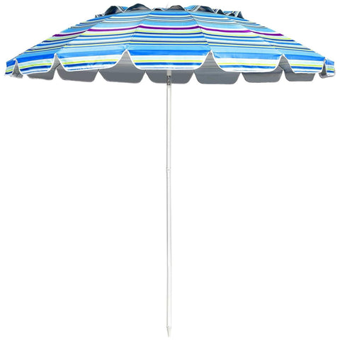 Costway Canopies & Gazebos 8 Feet Portable Beach Umbrella with Sand Anchor and Tilt Mechanism by Costway 85703641 8 Feet Portable Beach Umbrella with Sand Anchor and Tilt Mechanism