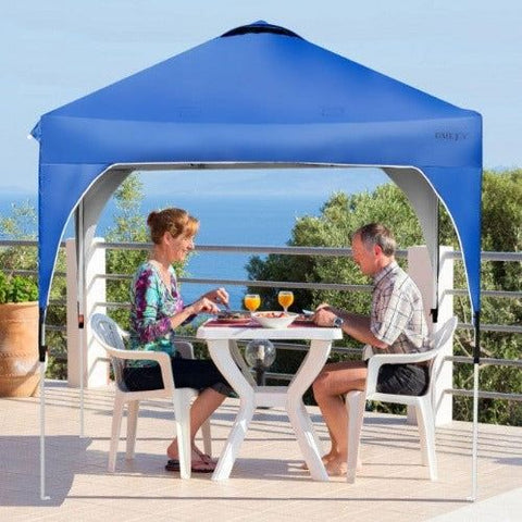 8 Feet x 8 Feet Outdoor Pop Up Tent Canopy Camping Sun Shelter with Roller Bag by Costway