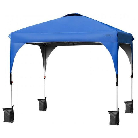 Costway Canopies & Gazebos Blue 10 Feet x 10 Feet Outdoor Pop-up Camping Canopy Tent with Roller Bag by Costway 781880256267 40569283-B 10 Feet x 10 Feet Outdoor Pop-up Camping Canopy Tent with Roller Bag
