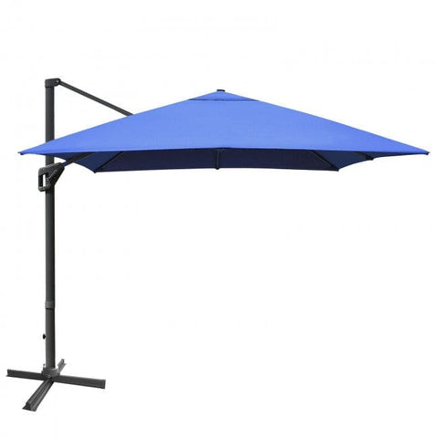 Costway Canopies & Gazebos Navy 10 x 13 Rectangular Cantilever Umbrella with 360° Rotation Function by Costway 781880222132 78512690-N 10x13 Rectangular Cantilever Umbrella 360°Rotate Costway SKU#78512690