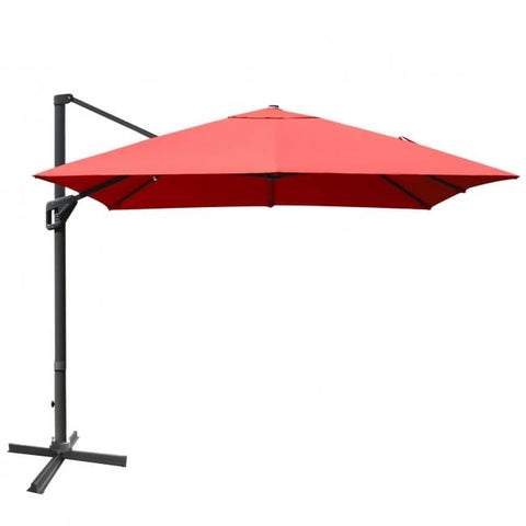 Costway Canopies & Gazebos Orange 10 x 13 Rectangular Cantilever Umbrella with 360° Rotation Function by Costway 781880256021 78512690-O 10x13 Rectangular Cantilever Umbrella 360°Rotate Costway SKU#78512690