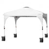 Image of Costway Canopies & Gazebos White 10 Feet x 10 Feet Outdoor Pop-up Camping Canopy Tent with Roller Bag by Costway 781880256281 40569283-W 10 Feet x 10 Feet Outdoor Pop-up Camping Canopy Tent with Roller Bag