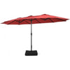Image of Costway Canopies & Gazebos Wine 15 Feet Double-Sided Twin Patio Umbrella with Crank and Base Coffee in Outdoor Market by Costway 72630198-Wine 15 Feet Double-Sided Twin Patio Umbrella with Crank and Base Coffee in Outdoor Market SKU# 72630198