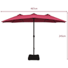 Image of 15" Solar LED Patio Double-sided Umbrella with Weight Base by Costway