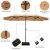 Image of Costway canopy 15 Foot Extra Large Patio Double Sided Umbrella with Crank and Base by Costway 15 Foot Extra Large Patio Double Sided Umbrella with Crank Base Costway