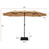 Image of Costway canopy 15 Foot Extra Large Patio Double Sided Umbrella with Crank and Base by Costway 15 Foot Extra Large Patio Double Sided Umbrella with Crank Base Costway