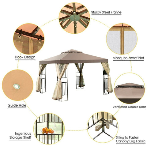Costway Canopy Tent 10' x 10' Awning Patio Screw-free Structure Canopy Tent by Costway 6940350896219 75480931