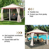 Image of Costway Canopy Tent 10 x 10 ft 2 Tier Vented Metal Gazebo Canopy with Mosquito Netting by Costway 6952938334709 35794802
