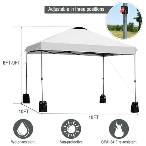Costway Canopy Tent 10’ x 10' Outdoor Commercial Pop up Canopy Tent by Costway