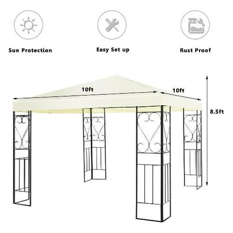 Costway Canopy Tent 10' x 10' Patio Gazebo Canopy Tent Garden Shelter by Costway 6933315532529 35819760 10' x 10' Patio Gazebo Canopy Tent Garden Shelter by Costway 35819760