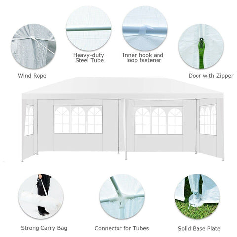 Costway Canopy Tent 10' x 20' 6 Sidewalls Canopy Tent with Carry Bag by Costway 3092720658934 72861954 10' x 20' 6 Sidewalls Canopy Tent with Carry Bag by Costway 72861954