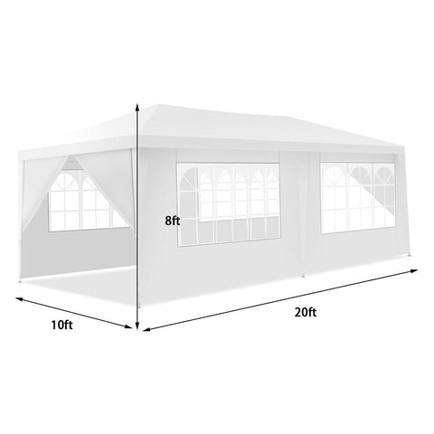 Costway Canopy Tent 10' x 20' 6 Sidewalls Canopy Tent with Carry Bag by Costway 3092720658934 72861954 10' x 20' 6 Sidewalls Canopy Tent with Carry Bag by Costway 72861954