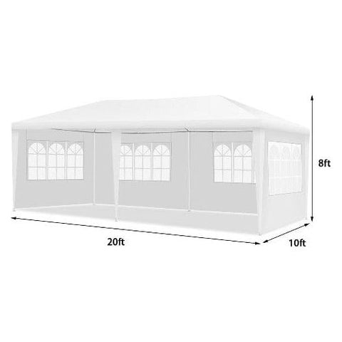 Costway Canopy Tent 10' x 20' Canopy Tent Wedding Party Tent with Carry Bag by Costway 3092720659092 04917285
