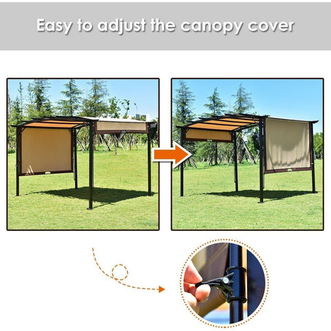 Costway Canopy Tent 12' x 9' Pergola Kit Metal Frame Grape Gazebo & Canopy Cover by Costway 6971282391091 68354197