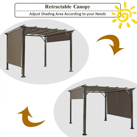 Costway Canopy Tent 16' x 8' 2 Pcs Universal Replacement Canopy for Pergola Structure Sun Awning by Costway