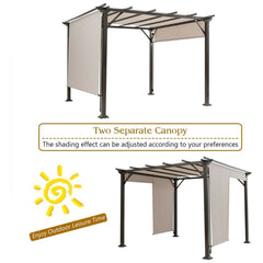 16' x 8' 2 Pcs Universal Replacement Canopy for Pergola Structure Sun Awning by Costway