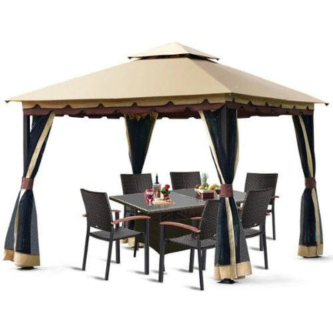 Costway Canopy Tent 2-Tier 10' x 10' Patio Shelter Awning Steel Gazebo Canopy by Costway 796914873891 84732069