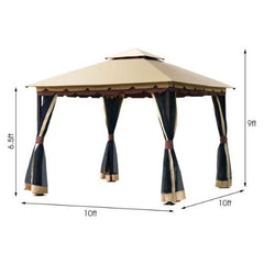 2-Tier 10' x 10' Patio Shelter Awning Steel Gazebo Canopy by Costway