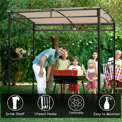 Costway Canopy Tent 7' x 4.5' Grill Gazebo Outdoor Patio Garden BBQ Canopy Shelter by Costway