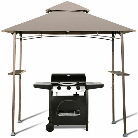 Costway Canopy Tent 8' x 5' Outdoor Barbecue Grill Gazebo Canopy Tent BBQ Shelter by Costway 6952938345729 08634297