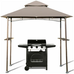 8' x 5' Outdoor Barbecue Grill Gazebo Canopy Tent BBQ Shelter by Costway