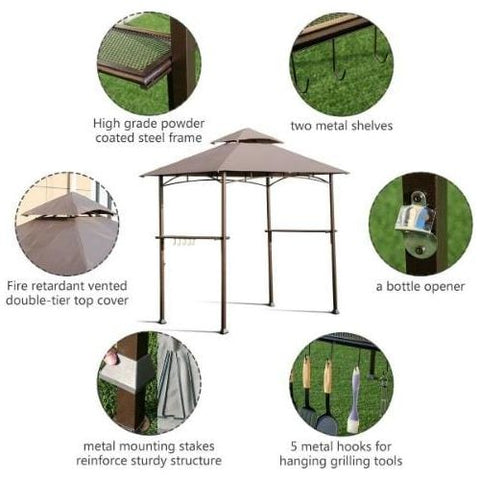 Costway Canopy Tent 8' x 5' Outdoor Barbecue Grill Gazebo Canopy Tent BBQ Shelter by Costway 10' x 10' Outdoor Canopy Party Wedding Tent by Costway SKU# 34561798