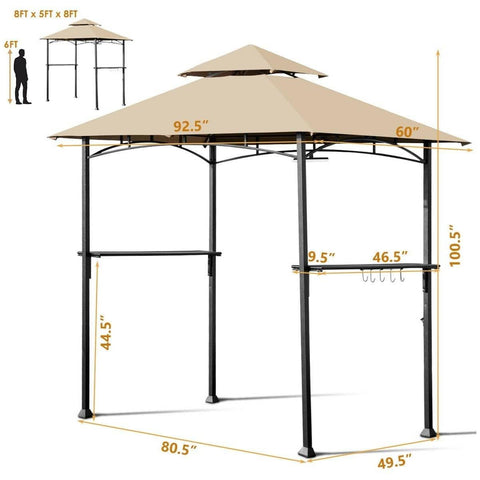 Costway Canopy Tent 8’ x 5’ Outdoor Patio Barbecue Grill Gazebo by Costway 7461759232310 60275918 8’ x 5’ Outdoor Patio Barbecue Grill Gazebo by Costway SKU# 60275918
