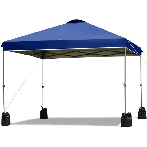 Costway Canopy Tent Blue 10’ x 10' Outdoor Commercial Pop up Canopy Tent by Costway 7461758110336 95721084-B