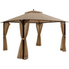 Image of Costway Canopy Tent Brown 12’ x 10’Outdoor Double Top Patio Gazebo by Costway 7461759449220 76238452-Br 12’ x 10’Outdoor Double Top Patio Gazebo by Costway SKU# 76238451