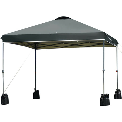 Costway Canopy Tent Gray 10’ x 10' Outdoor Commercial Pop up Canopy Tent by Costway 7461758971364 95721084-G